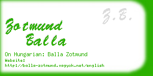 zotmund balla business card